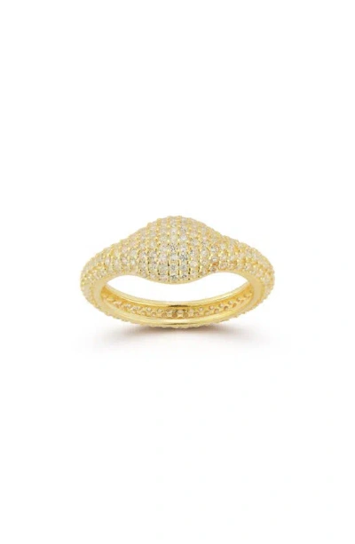 Sphera Milano 14k Gold Plate Pavé Cz Signet Ring