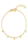 Sphera Milano 14k Over Silver Dainty Star Bracelet In Gold