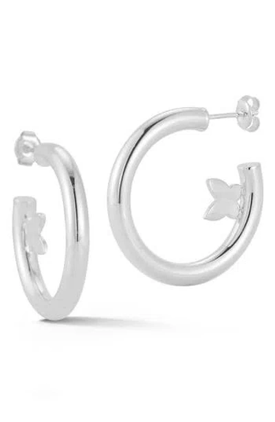 Sphera Milano 14k Gold Plate Sterling Silver Butterfly Hoop Earrings