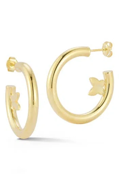 Sphera Milano 14k Gold Plate Sterling Silver Butterfly Hoop Earrings