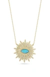 Sphera Milano 14k Over Silver Cz Synthetic Opal Necklace In Gold