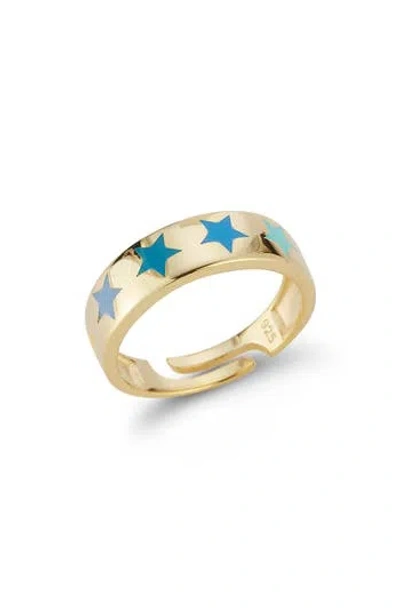 Sphera Milano 14k Gold Plated Adjustable Enamel Star Ring