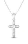 Sphera Milano 14k Gold Plated Cross Pendant Necklace In Silver