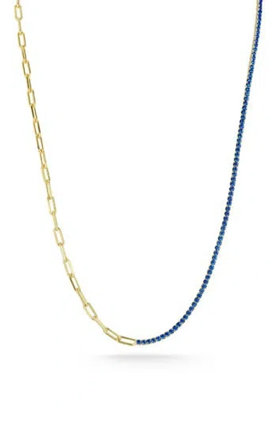 Sphera Milano 14k Gold Plated Cubic Zirconia Tennis Necklace