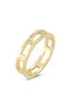 Sphera Milano 14k Gold Plated Cz Chain Link Ring In Gold