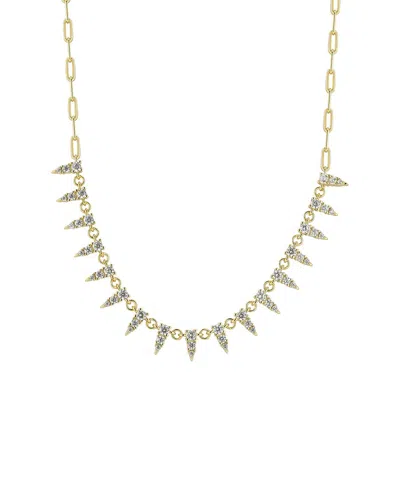 Sphera Milano 14k Gold Plated Cz Necklace In Burgundy