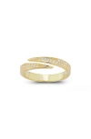 Sphera Milano 14k Gold Plated Pavé Cz Bypass Ring In Gold