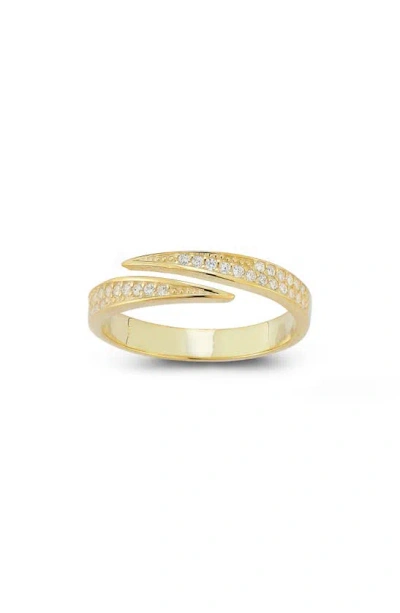 Sphera Milano 14k Gold Plated Pavé Cz Bypass Ring