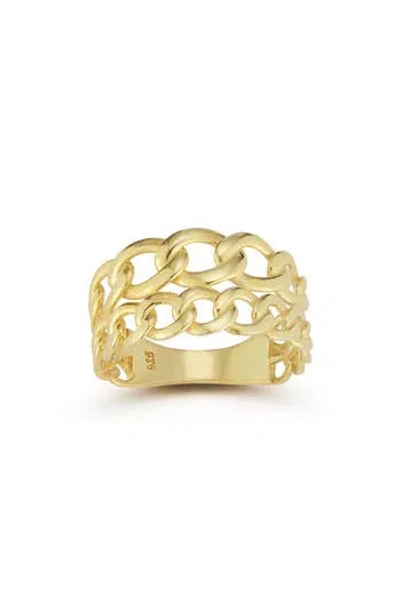 Sphera Milano 14k Gold Plated Sterling Silver Curb Chain Ring