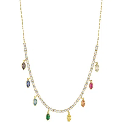 Sphera Milano 14k Gold Plated Sterling Silver Cz Charm Necklace