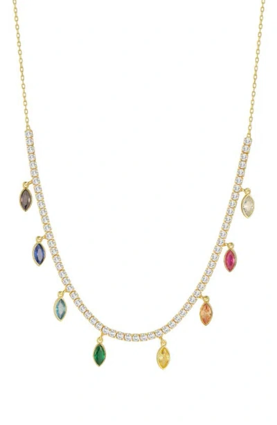 Sphera Milano 14k Gold Plated Sterling Silver Cz Charm Necklace