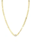Sphera Milano 14k Gold Plated Sterling Silver Cz Disc Necklace In Gold