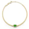 Sphera Milano 14k Gold Vermeil Curb Link Cz Solitaire Bracelet In Gold