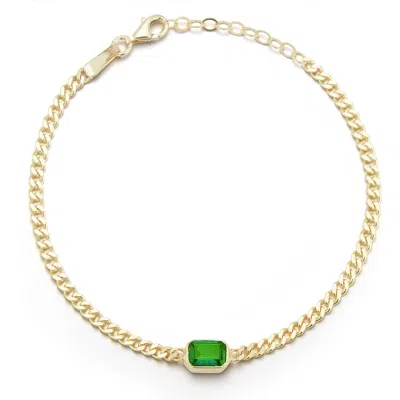 Sphera Milano 14k Gold Vermeil Curb Link Cz Solitaire Bracelet