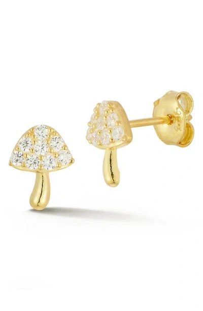 Sphera Milano 14k Gold Vermeil Pavé Cubic Zirconia Mushroom Stud Earrings