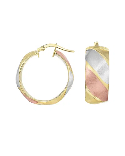 Sphera Milano 14k Italian Gold Hoops In Multi