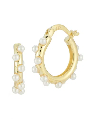 Sphera Milano 14k Over Silver 2.5mm Pearl Hoops