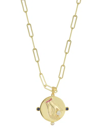 Sphera Milano 14k Over Silver 2mm Pearl Cz Necklace