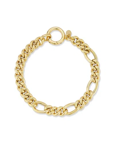 Sphera Milano 14k Over Silver Bold Curb X Figaro Bracelet