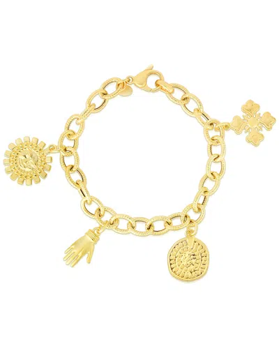 Sphera Milano 14k Over Silver Charm Bracelet