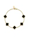 Sphera Milano 14k Over Silver Clover Bracelet