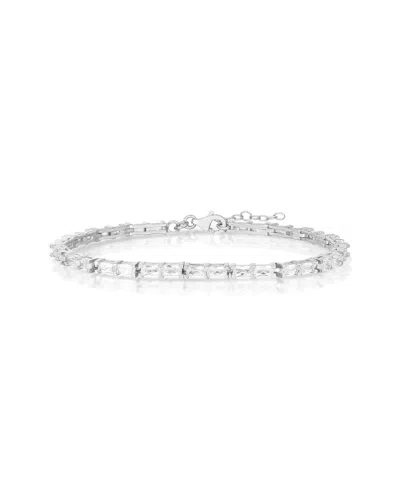 Sphera Milano 14k Over Silver Cz Baguette Tennis Bracelet