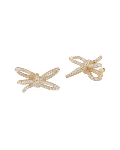 Sphera Milano 14k Over Silver Cz Bow Studs In Gold