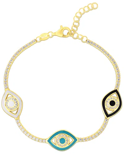 Sphera Milano 14k Over Silver Cz Bracelet