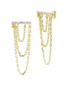 Sphera Milano 14k Over Silver Cz Chain Earrings