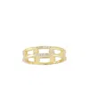 Sphera Milano 14k Gold Plated Cz Chain Link Ring