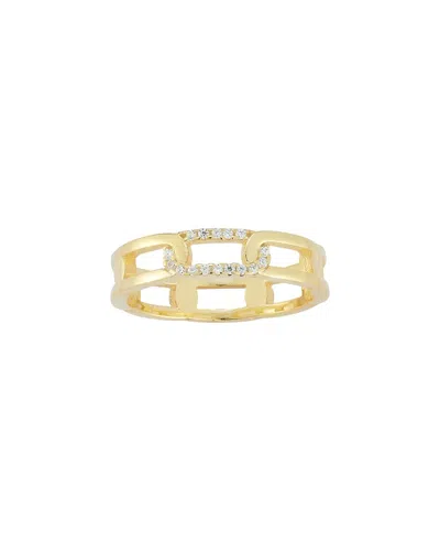 SPHERA MILANO SPHERA MILANO 14K OVER SILVER CZ CHAIN RING