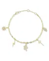 Sphera Milano 14k Over Silver Cz Charm Anklet
