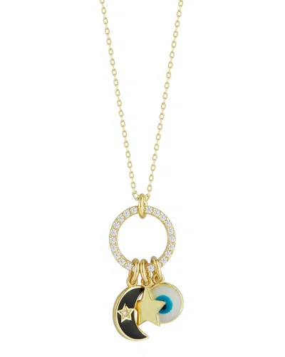 Sphera Milano 14k Over Silver Cz Charm Necklace