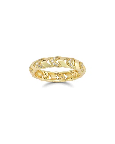 Sphera Milano 14k Over Silver Cz Chevron Ring In Gold