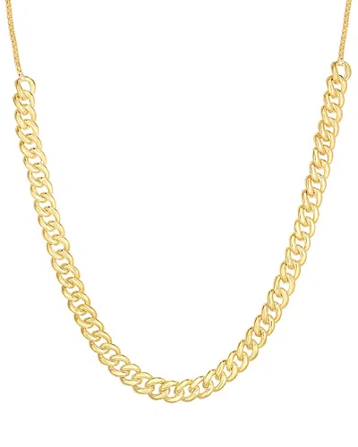 Sphera Milano Adjustable Curb Chain Frontal Necklace In Gold