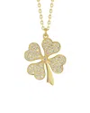Sphera Milano 14k Over Silver Cz Clover Pendant Necklace