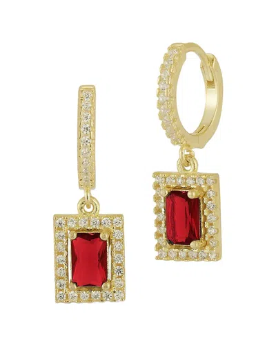 Sphera Milano 14k Over Silver Cz Cluster Charm Earrings