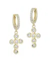 Sphera Milano 14k Over Silver Cz Cross Earrings
