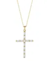 Sphera Milano 14k Over Silver Cz Cross Necklace