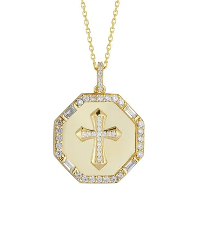 Sphera Milano 14k Over Silver Cz Cross Pendant