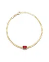 Sphera Milano 14k Over Silver Cz Curb Chain Bracelet