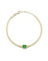 Sphera Milano 14k Over Silver Cz Curb Chain Bracelet