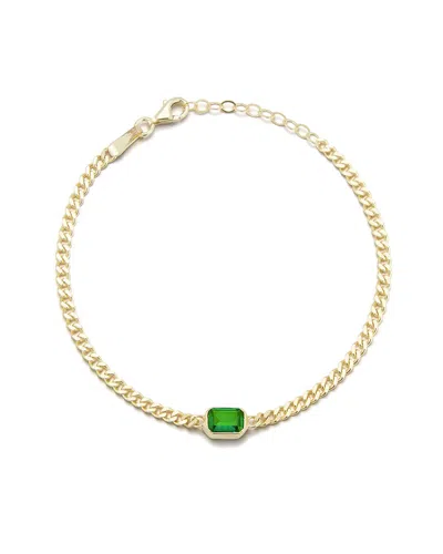 Sphera Milano 14k Over Silver Cz Curb Chain Bracelet