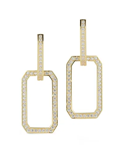Sphera Milano 14k Over Silver Cz Drop Earrings In Gold