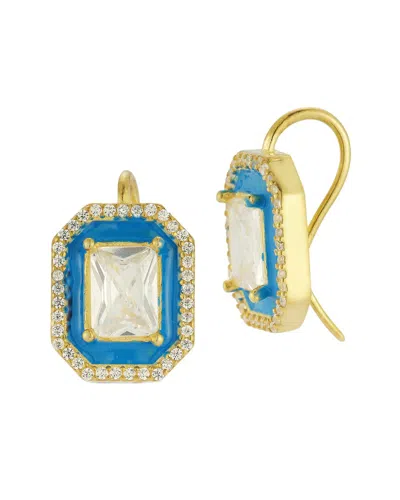 Sphera Milano 14k Over Silver Cz Earrings In Blue