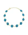 Sphera Milano 14k Over Silver Cz Evil Eye Bracelet In Gold