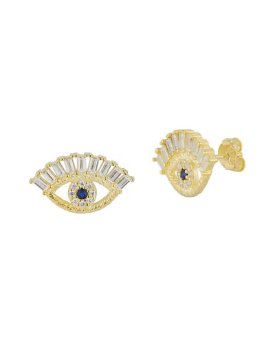 Sphera Milano 14k Over Silver Cz Evil Eye Earrings