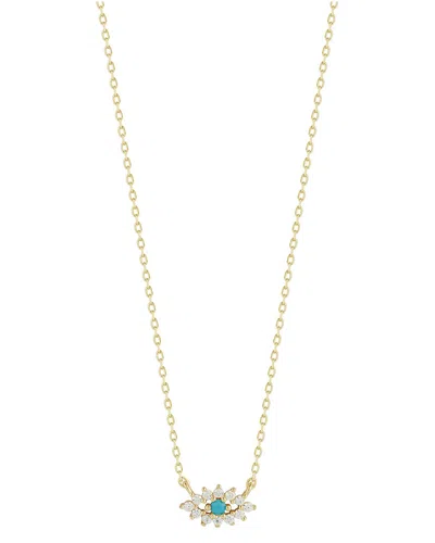 Sphera Milano 14k Over Silver Cz Evil Eye Necklace