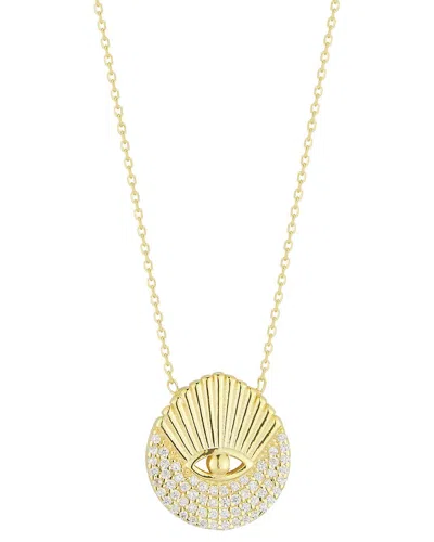 Sphera Milano 14k Over Silver Cz Evil Eye Necklace