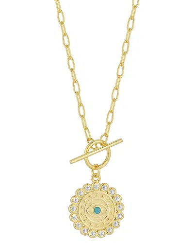Sphera Milano 14k Over Silver Cz Eye Necklace